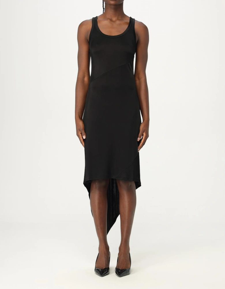Asymmetrical Hem Jersey Midi Dress