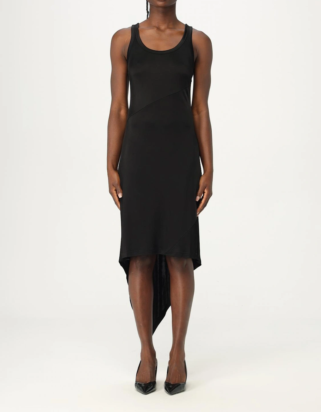 Asymmetrical Hem Jersey Midi Dress, 4 of 3