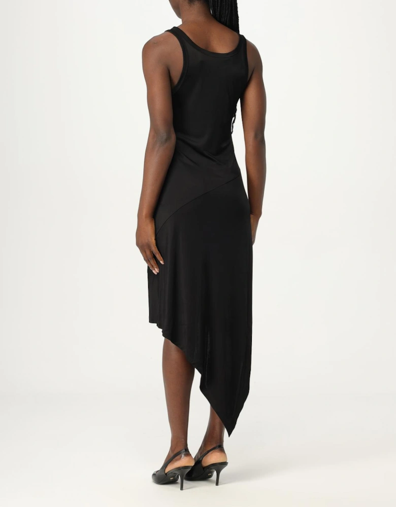 Asymmetrical Hem Jersey Midi Dress
