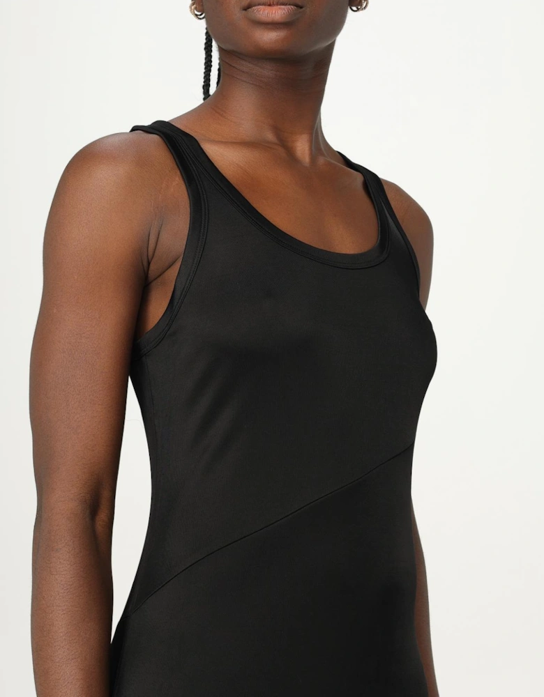 Asymmetrical Hem Jersey Midi Dress