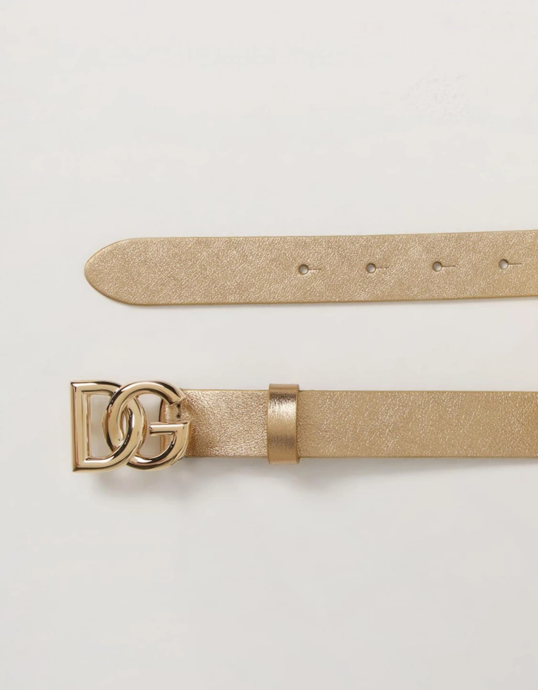 Leather Belt with DG Buckle
