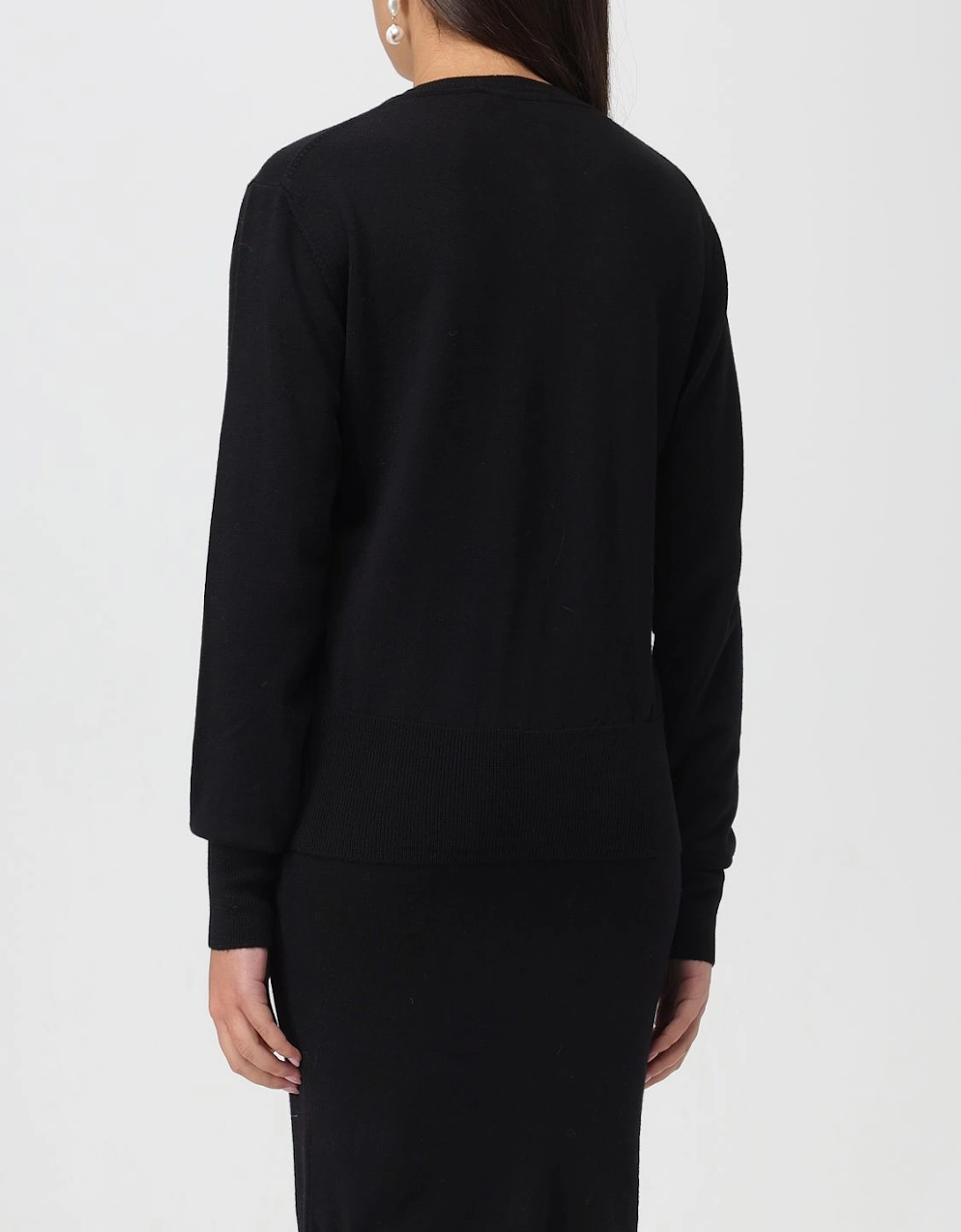 Merino Wool Cardigan Round Neck Long Sleeves