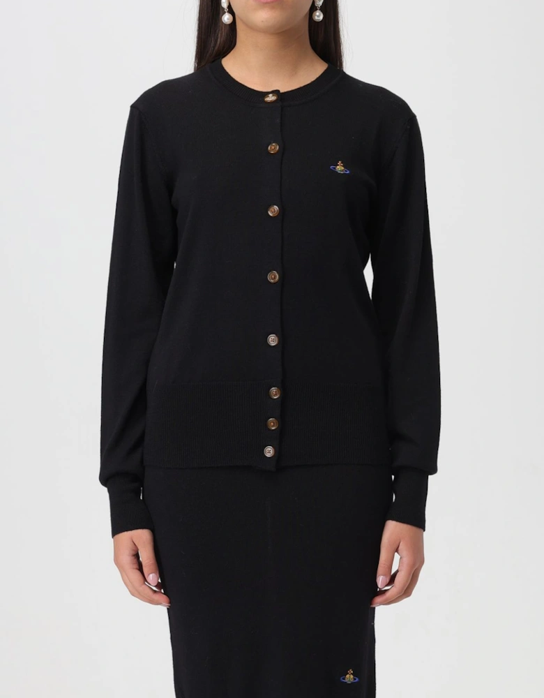 Merino Wool Cardigan Round Neck Long Sleeves
