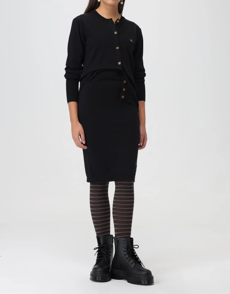 Merino Wool Cardigan Round Neck Long Sleeves