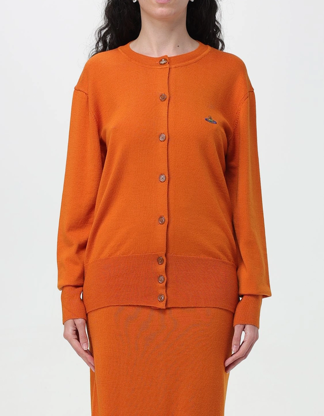 Merino Wool Cardigan Round Neck Long Sleeves