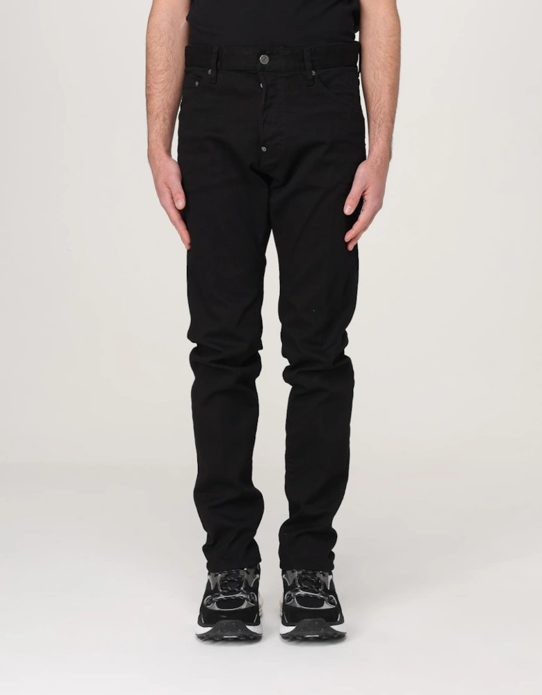 Slim Fit Jeans with Five Pockets and Button Closure