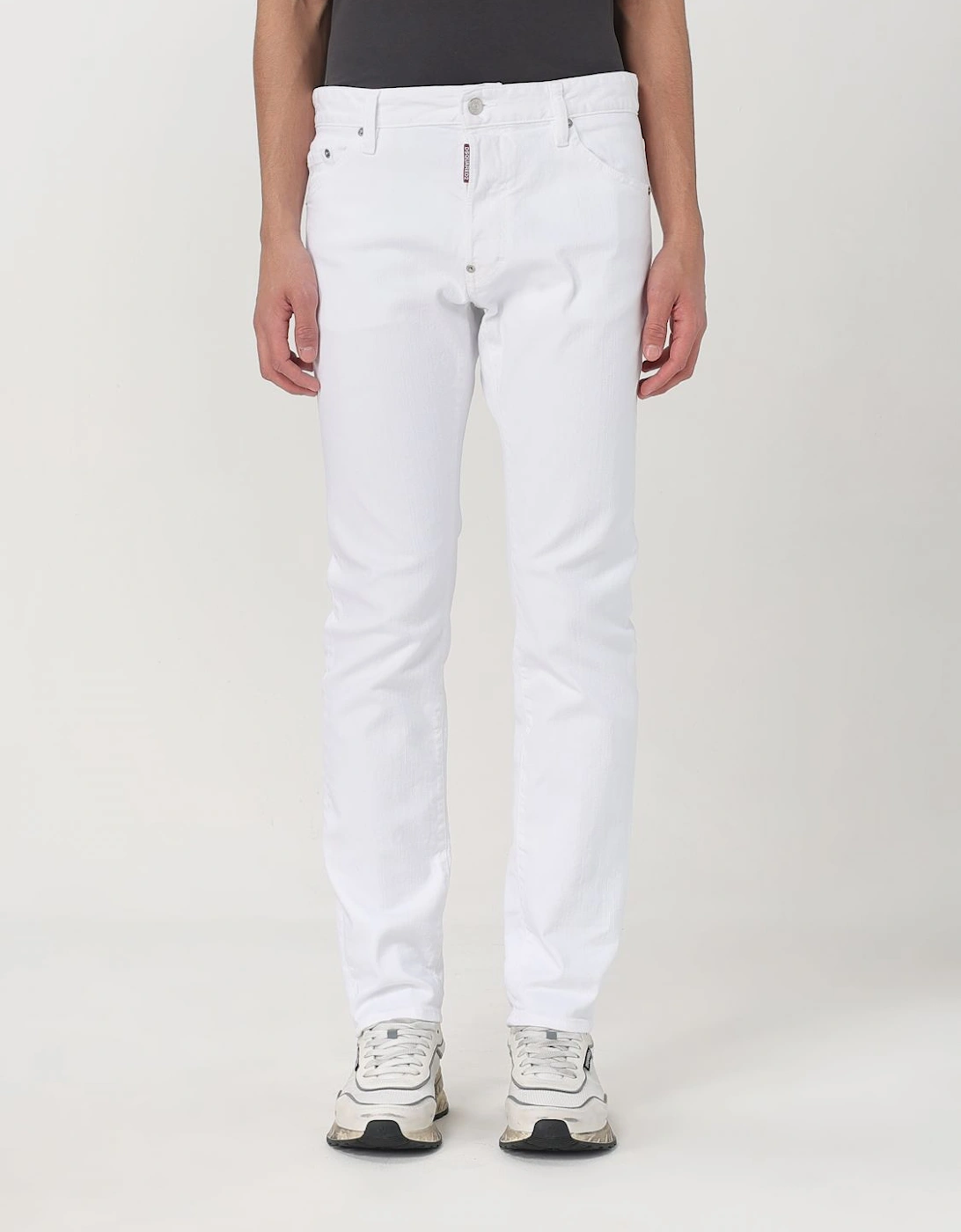 Slim Fit Jeans with Five Pockets and Button Closure