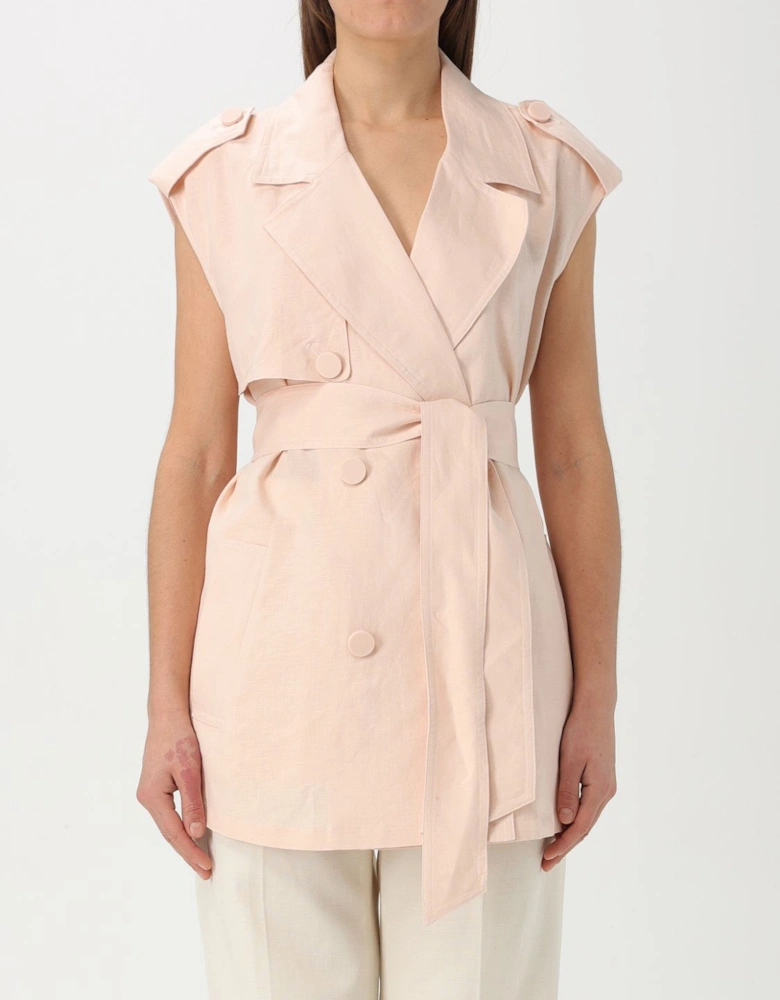 Sleeveless Belted Linen Vest