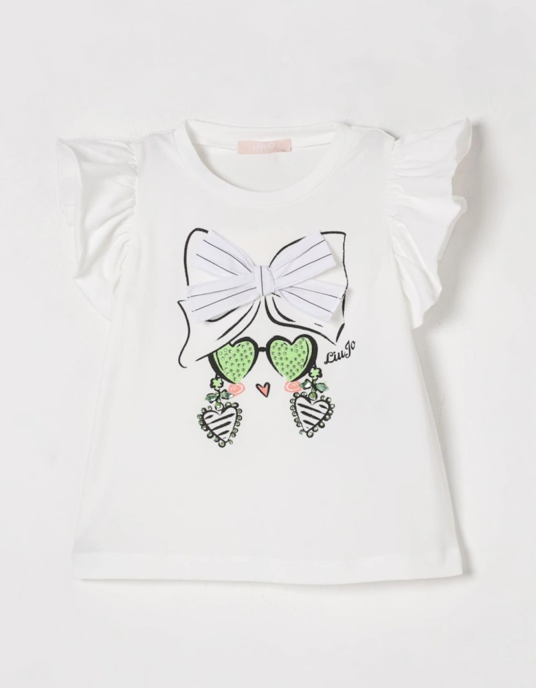 Girls Ruffle Sleeve TShirt Street Scene Graphic