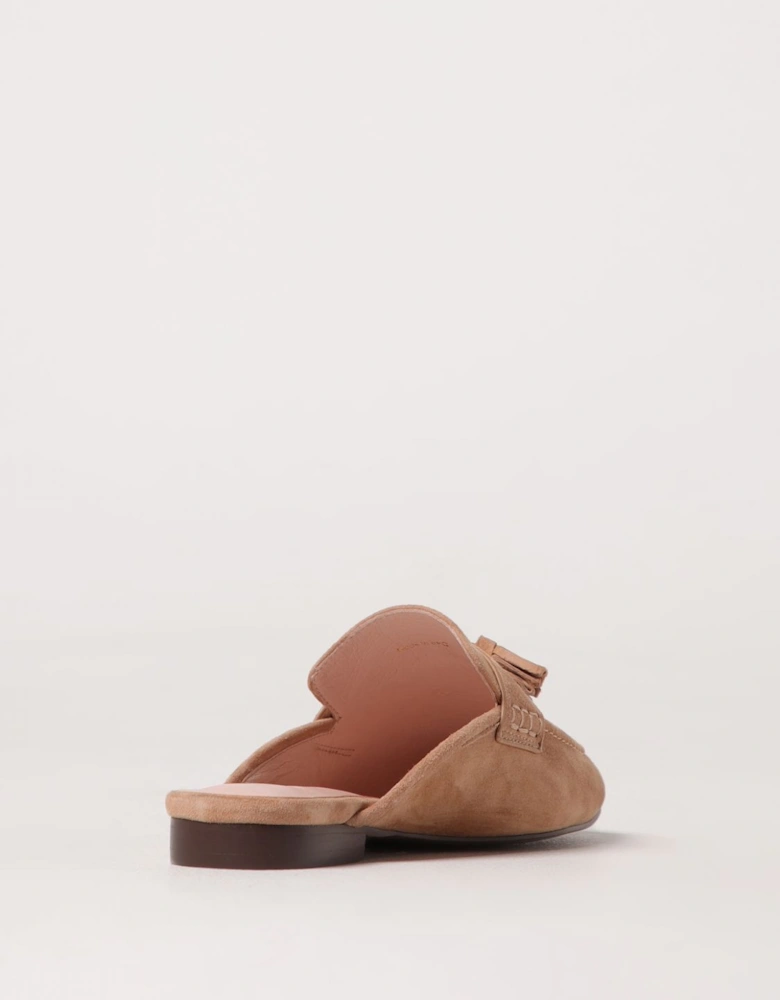 Suede Leather Tassel Mules