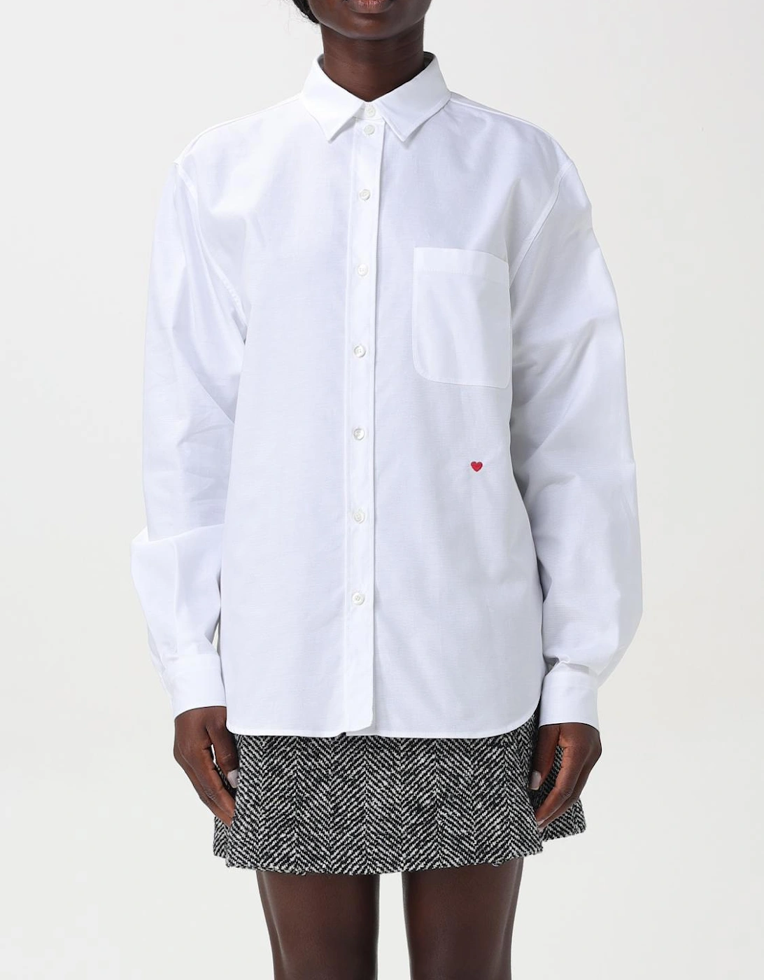 Oversized Poplin Shirt Red Heart Detail, 6 of 5