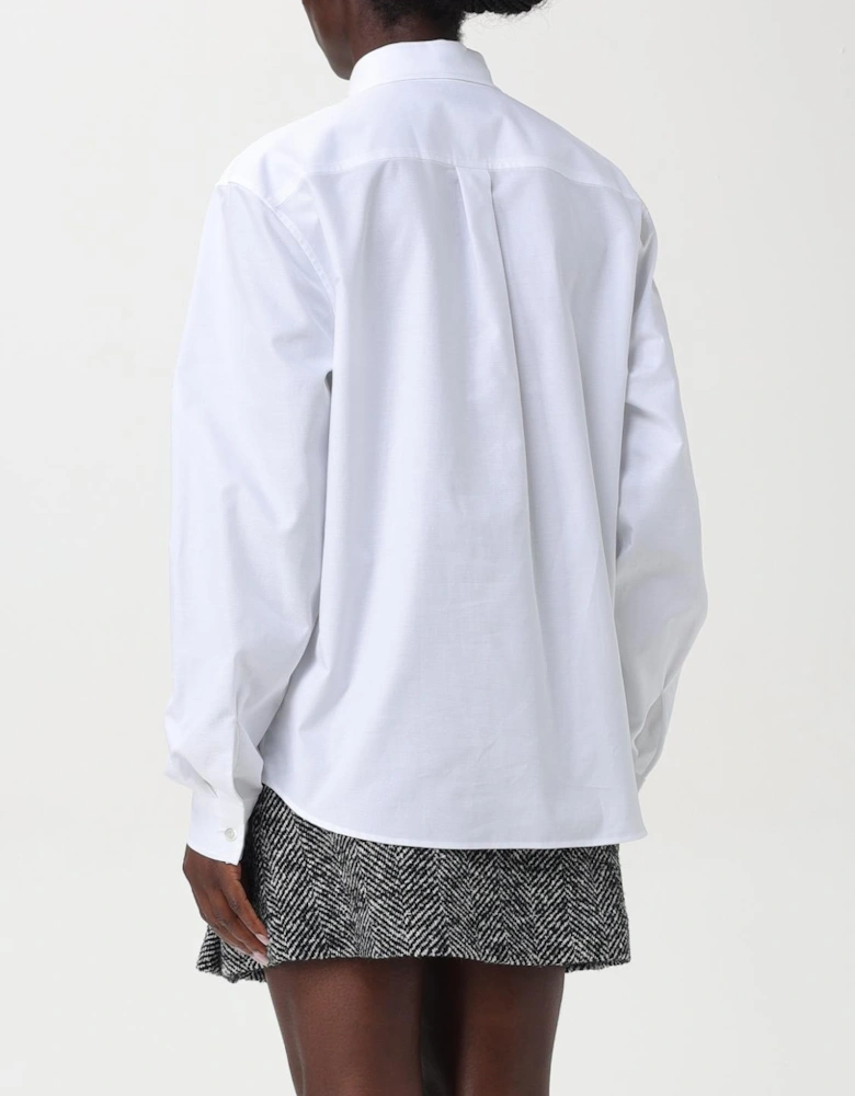 Oversized Poplin Shirt Red Heart Detail