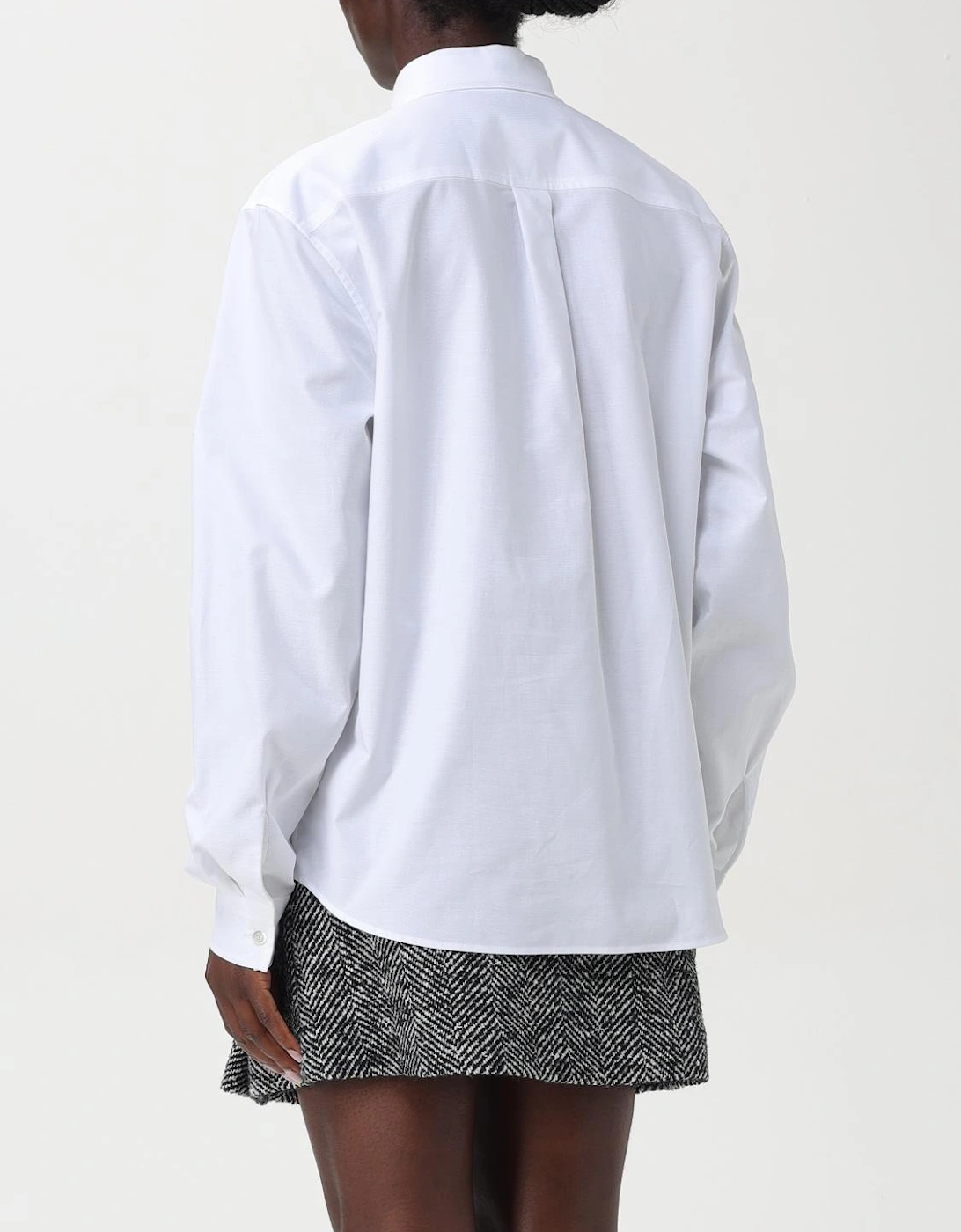 Oversized Poplin Shirt Red Heart Detail
