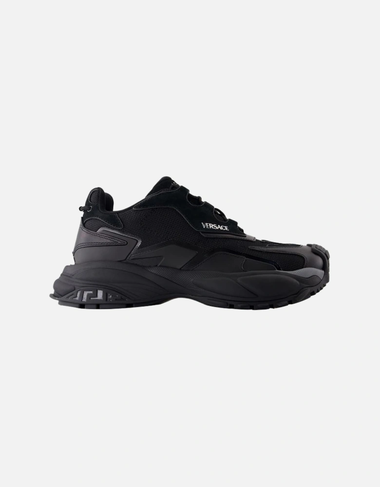 Smooth Calfskin Leather Sneakers with Round Toe and Lace Closure
