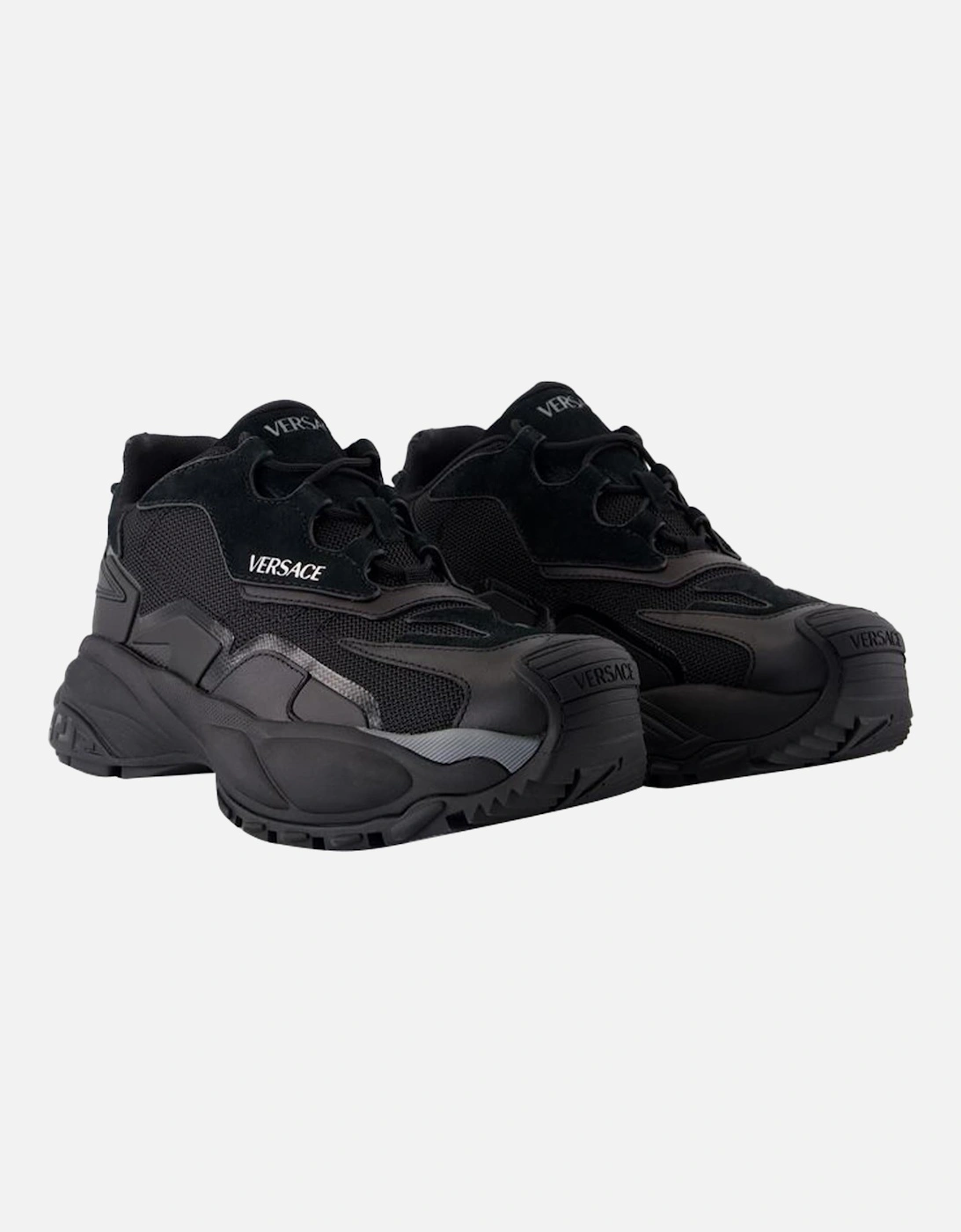 Smooth Calfskin Leather Sneakers with Round Toe and Lace Closure
