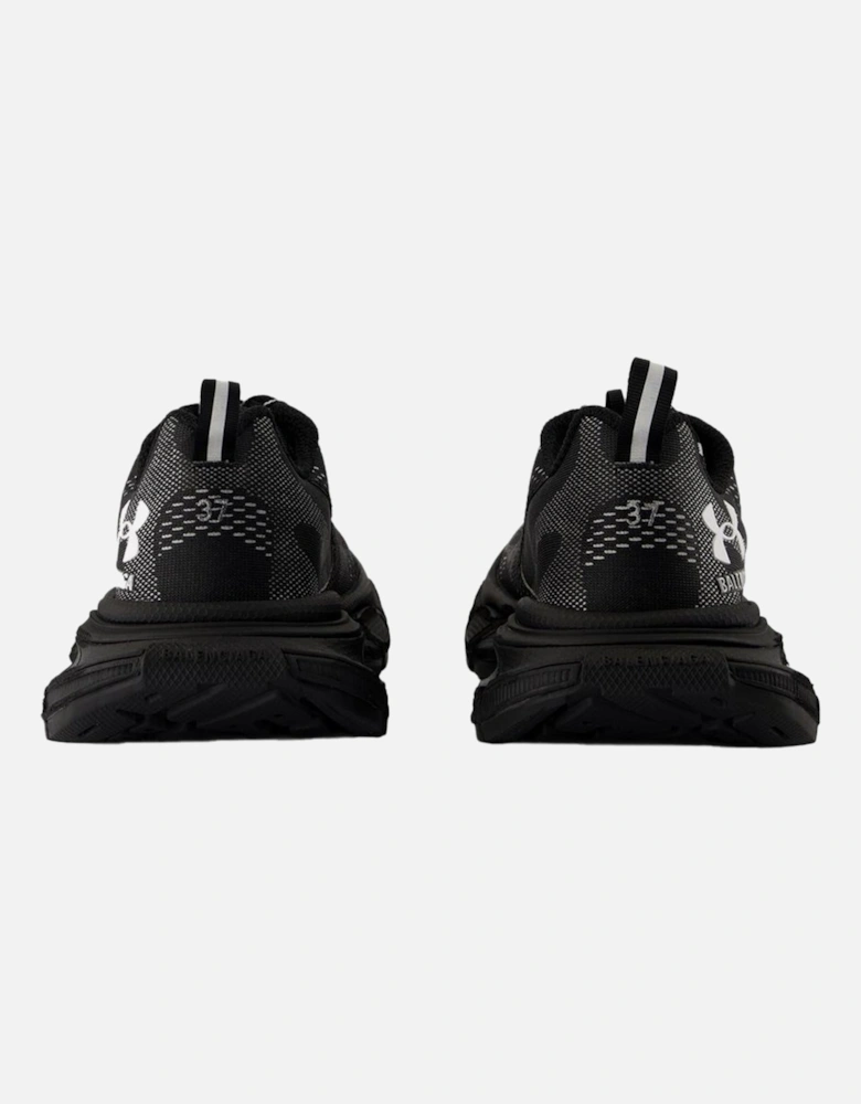 Luxury Synthetic Sneakers with Round Toe and Lace-Up Closure