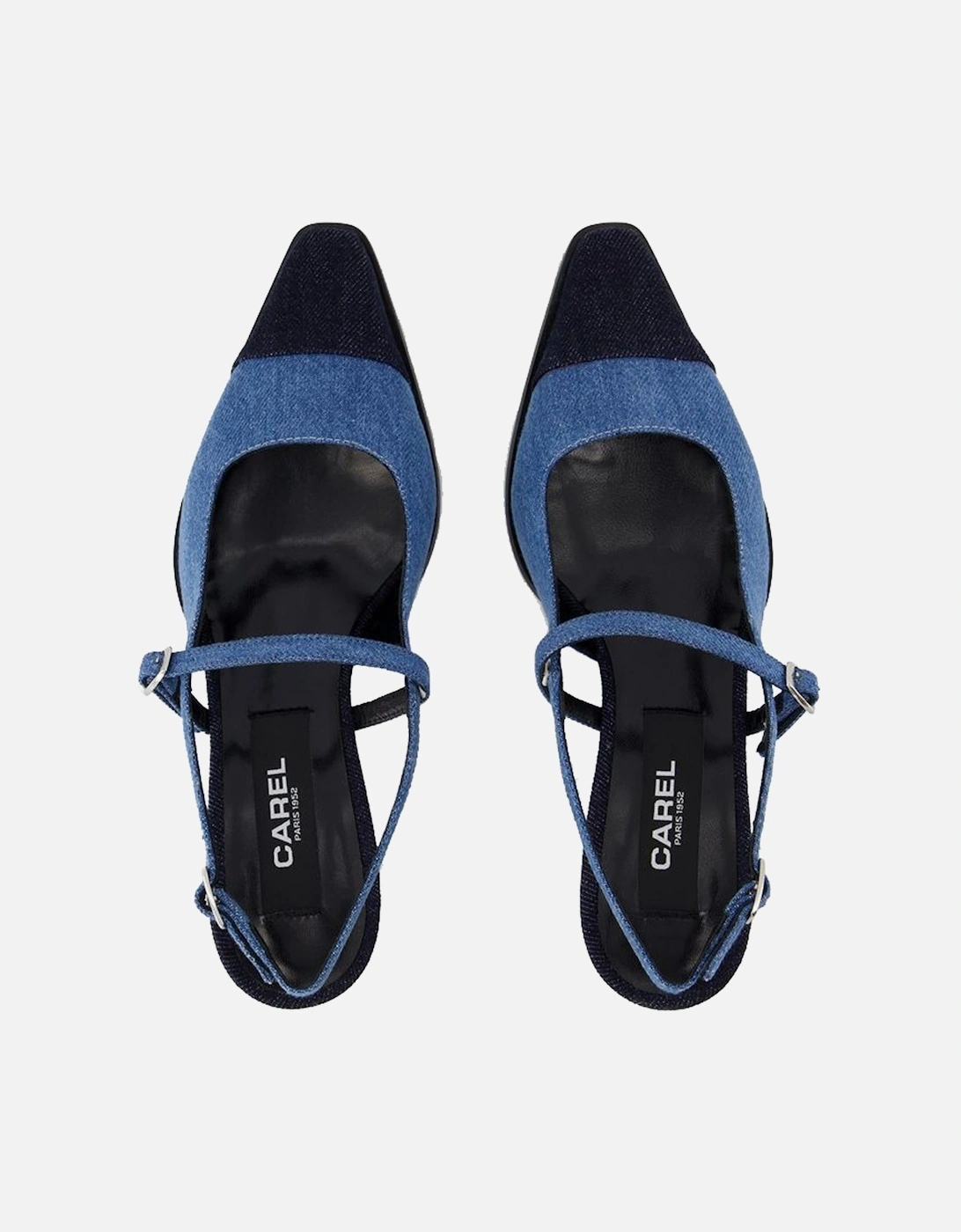 Cotton Cecile Round Toe Pumps with Ankle Strap