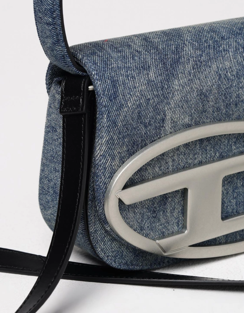 Denim Clutch Bag DOval Metal Logo