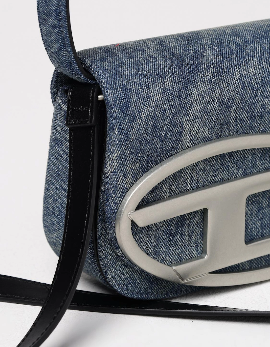 Denim Clutch Bag DOval Metal Logo