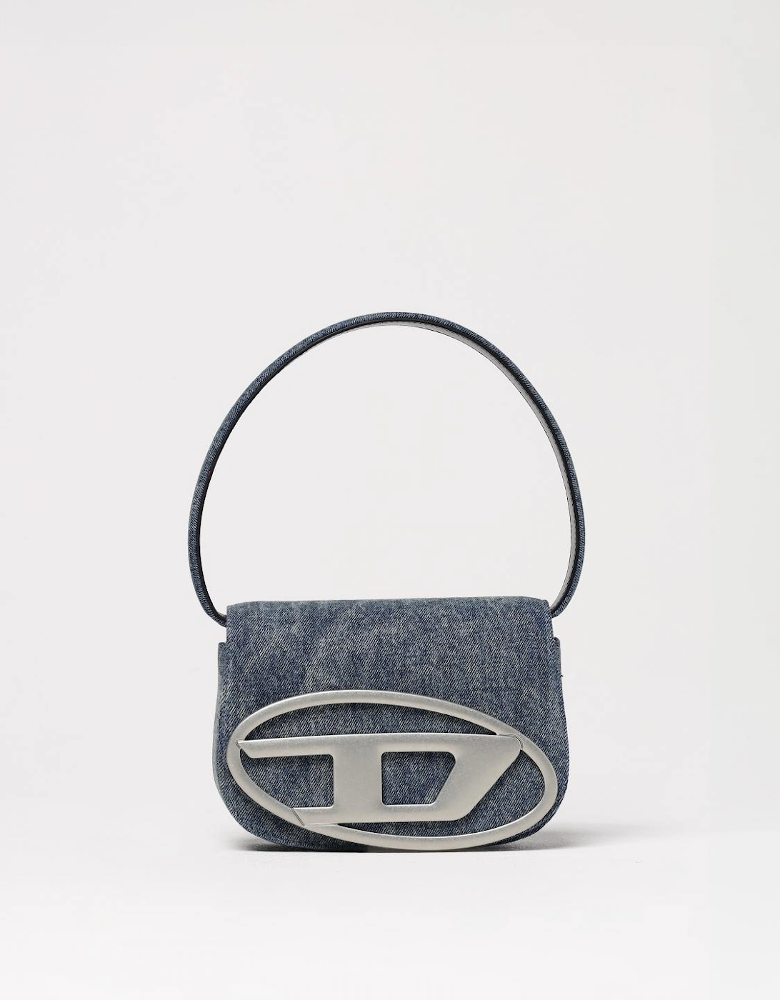 Denim Clutch Bag DOval Metal Logo, 4 of 3
