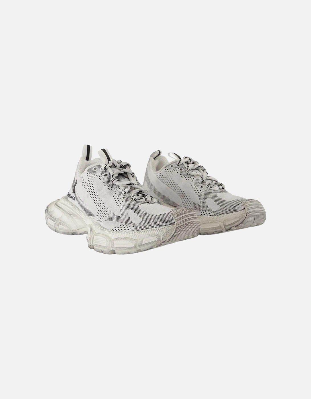 Synthetic Polyurethane Sneakers with Round Toe and Lace-Up Closure