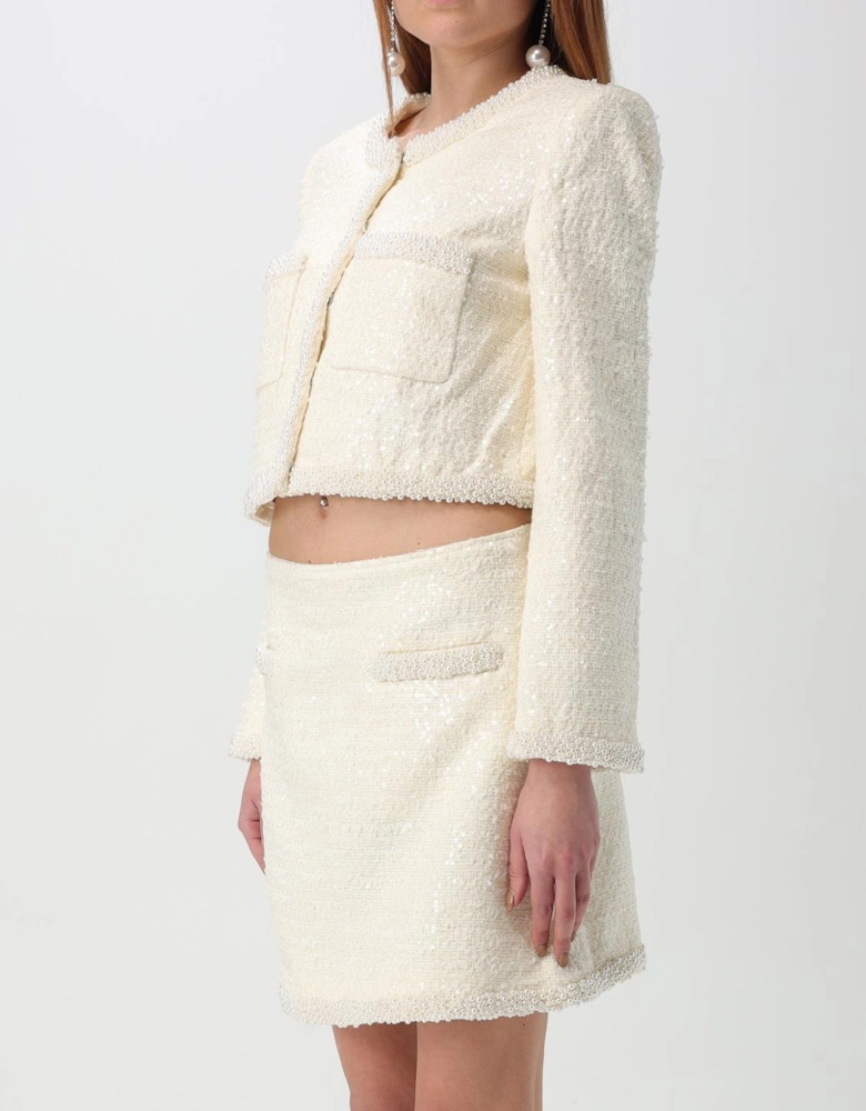 Pearl Embellished Tweed Skirt Suit