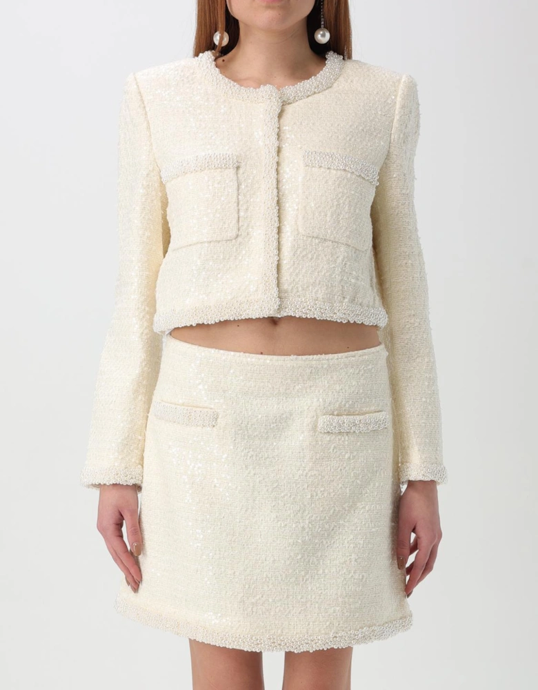 Pearl Embellished Tweed Skirt Suit