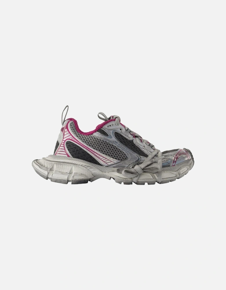 Synthetic Round Toe Lace-Up Sneakers