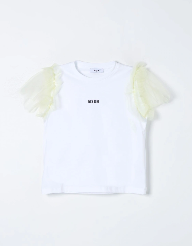 Girls Tulle Sleeve Top