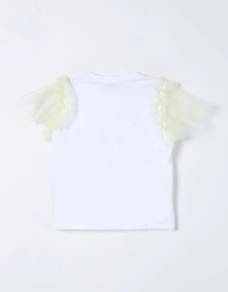 Girls Tulle Sleeve Top