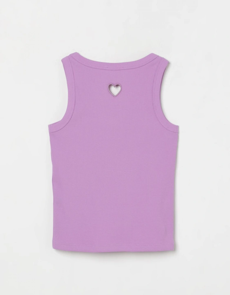Ribbed Tank Top with Heart Cutout