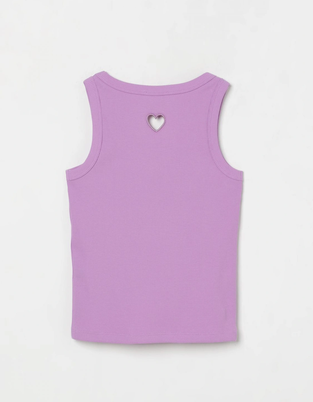 Ribbed Tank Top with Heart Cutout