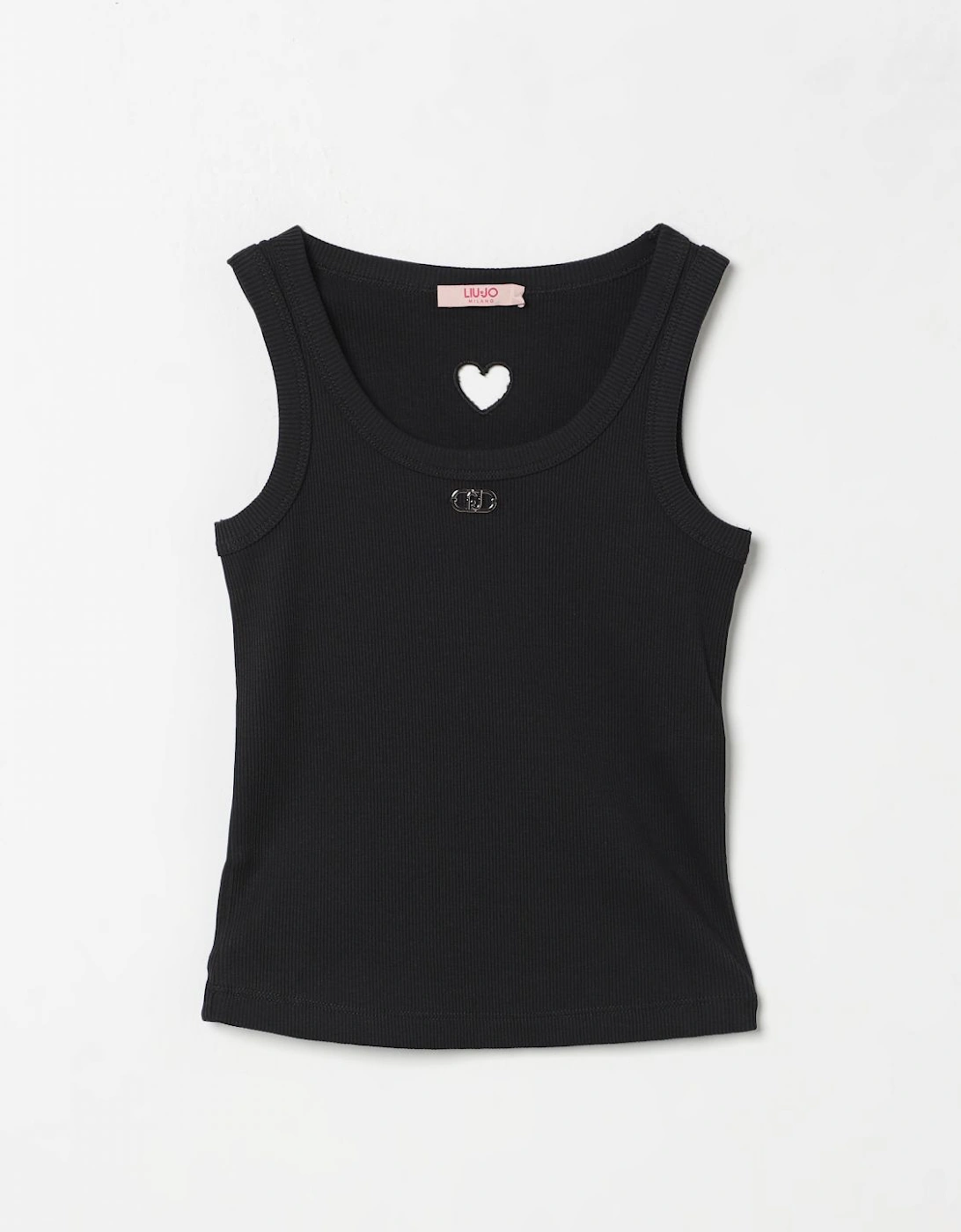Ribbed Tank Top with Heart Cutout