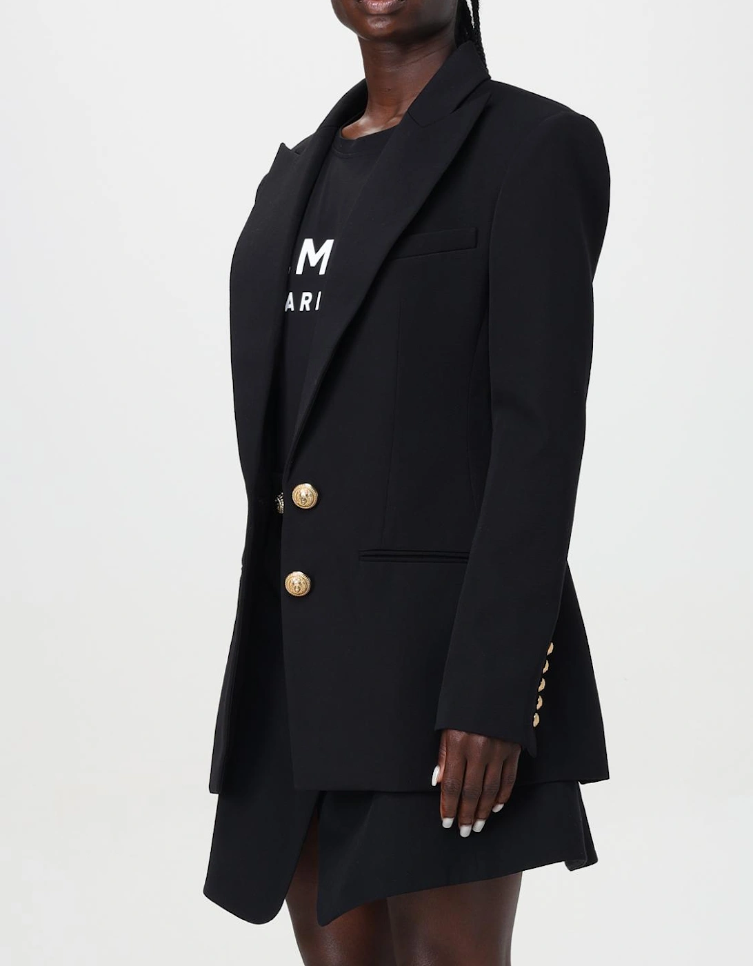 Tailored Blazer with Gold Buttons