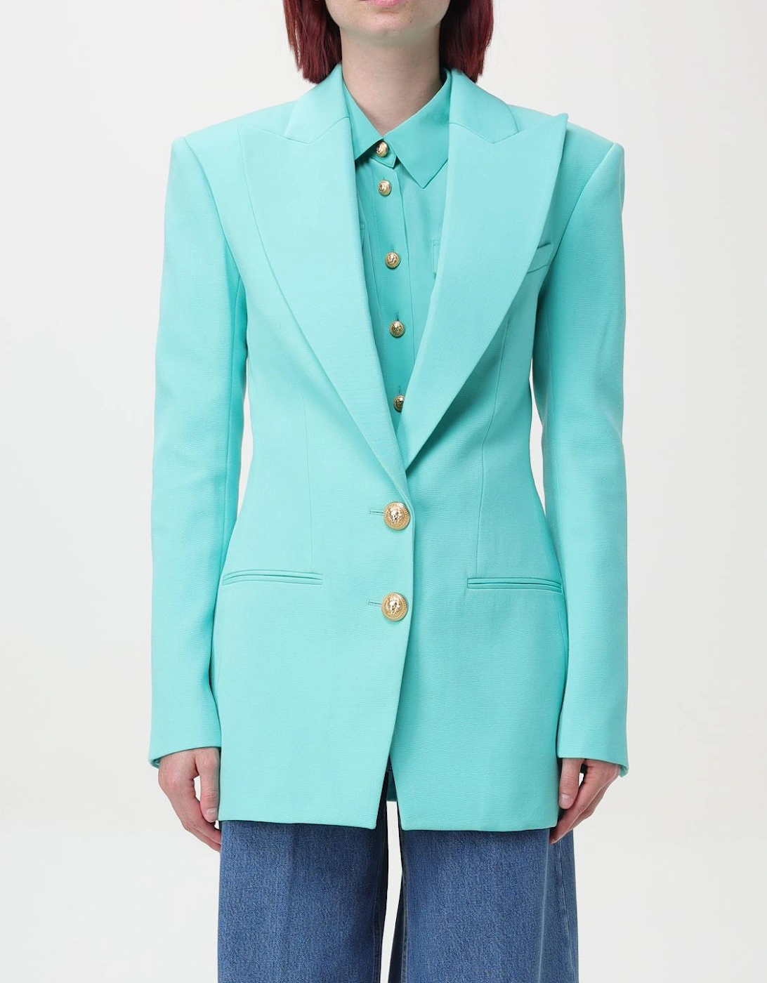 Tailored Blazer with Gold Buttons