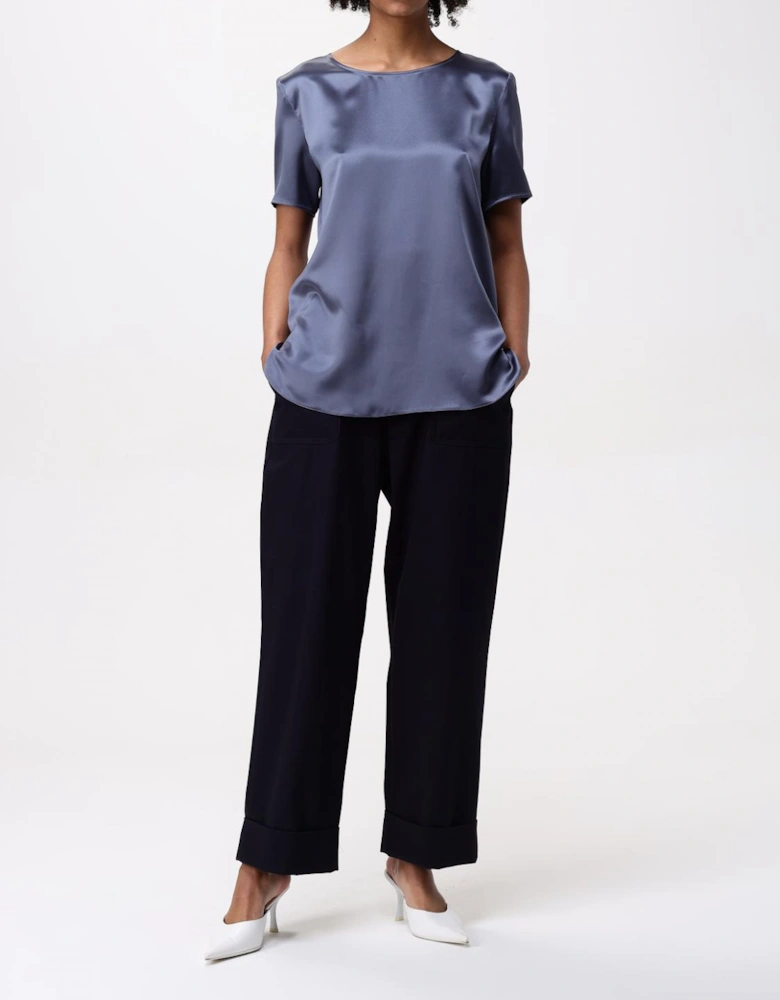 Silk Short Sleeve Blouse