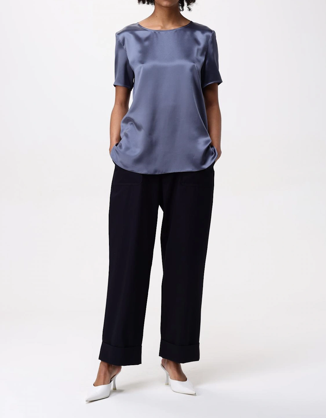 Silk Short Sleeve Blouse