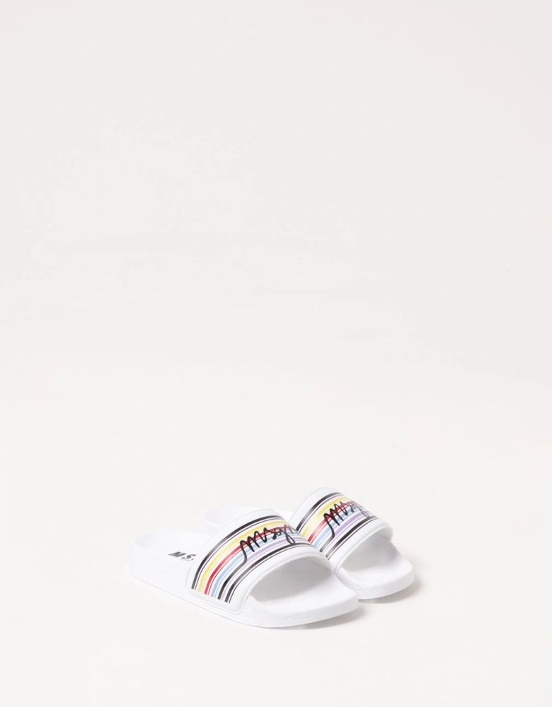 Kids Slides Multicolor Stripes