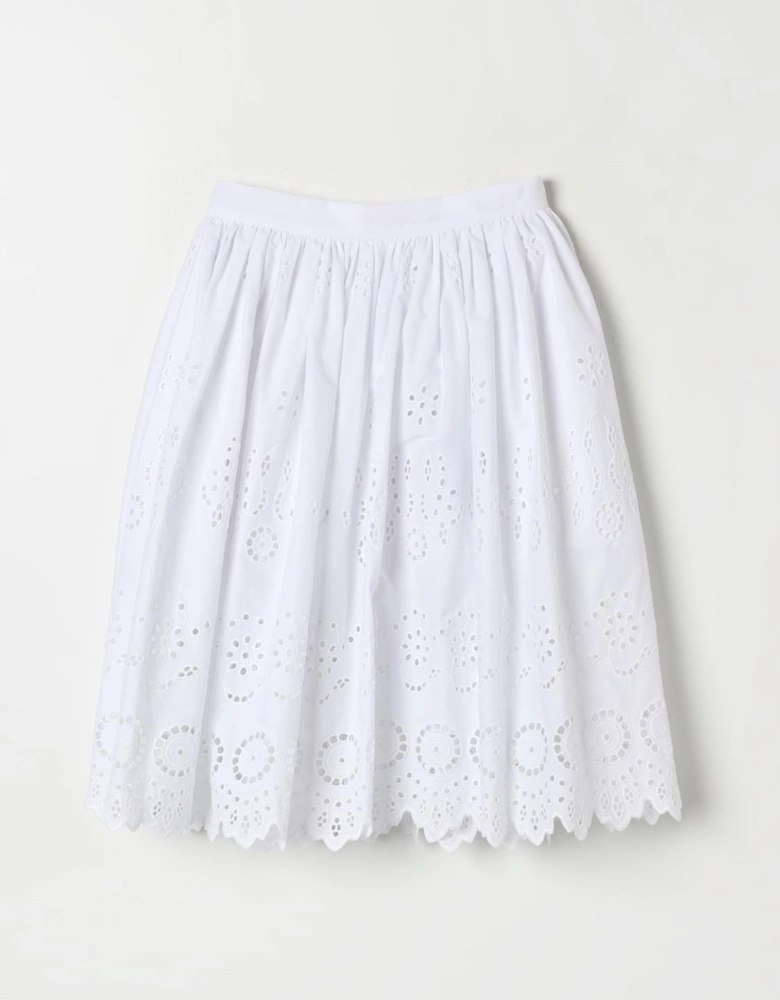 Eyelet Aline Skirt Scalloped Hem