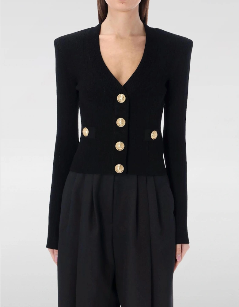 Ribbed Knit VNeck Cardigan