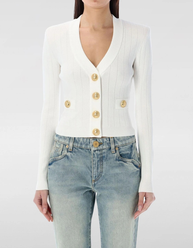 Ribbed Knit VNeck Cardigan