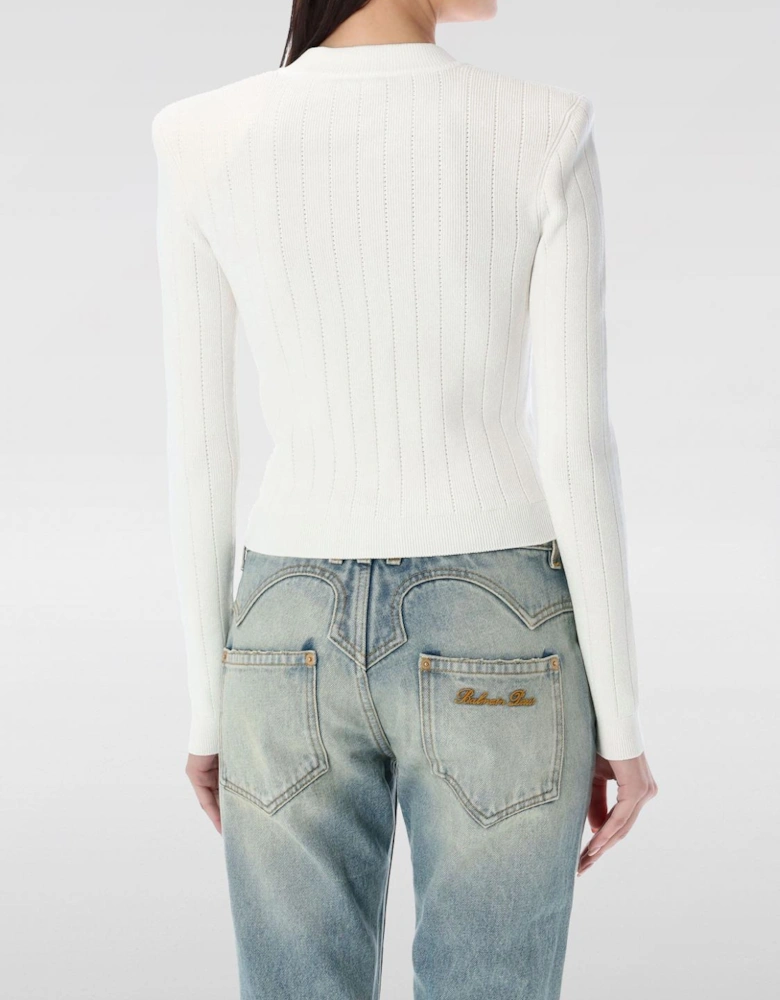Ribbed Knit VNeck Cardigan