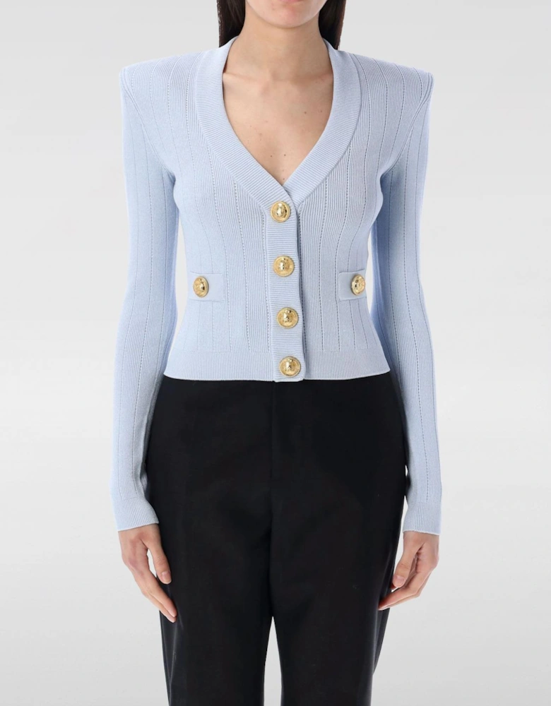 Ribbed Knit VNeck Cardigan