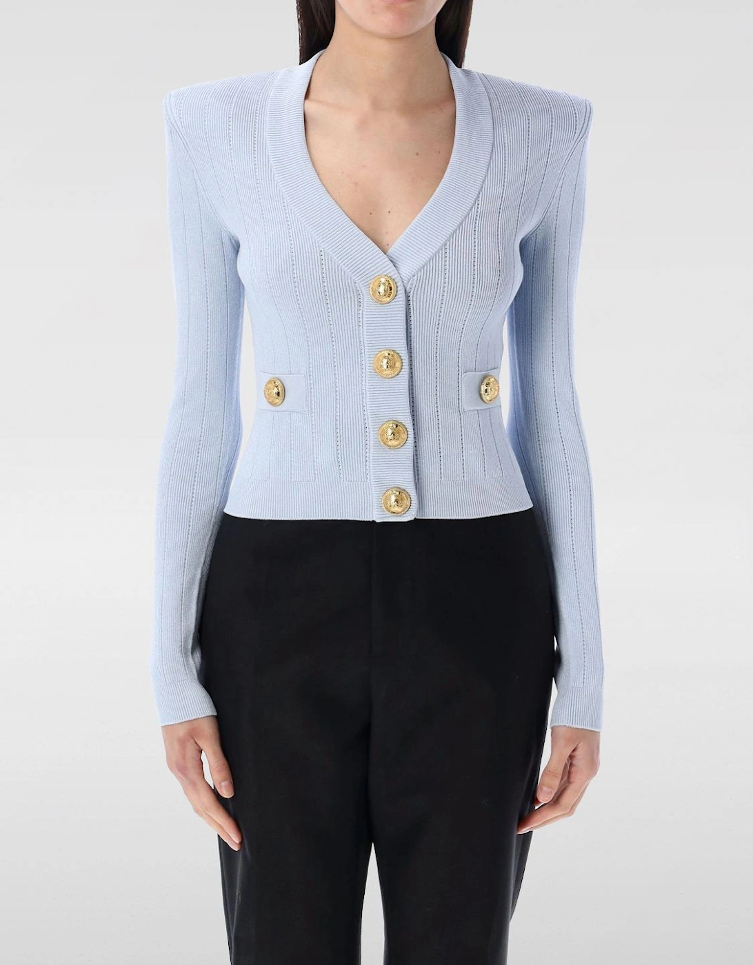 Ribbed Knit VNeck Cardigan
