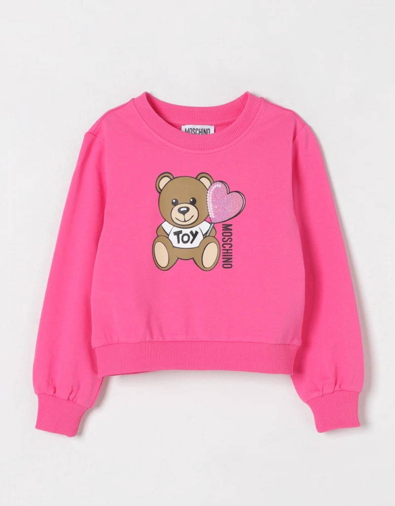 Teddy Bear Pink Cropped Sweatshirt