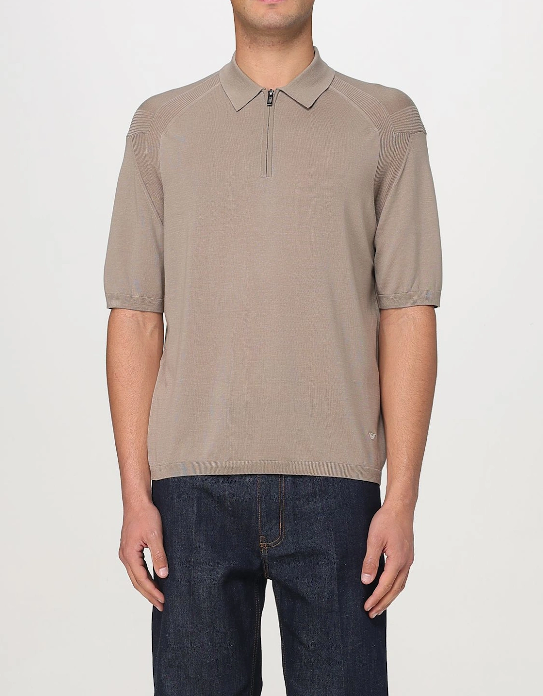 Short Sleeve Zip Polo Shirt