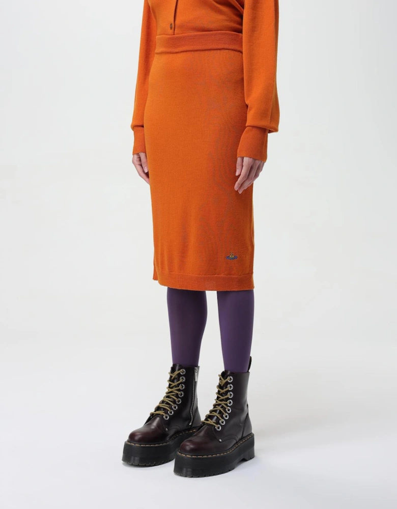 Merino Wool Knit Midi Skirt