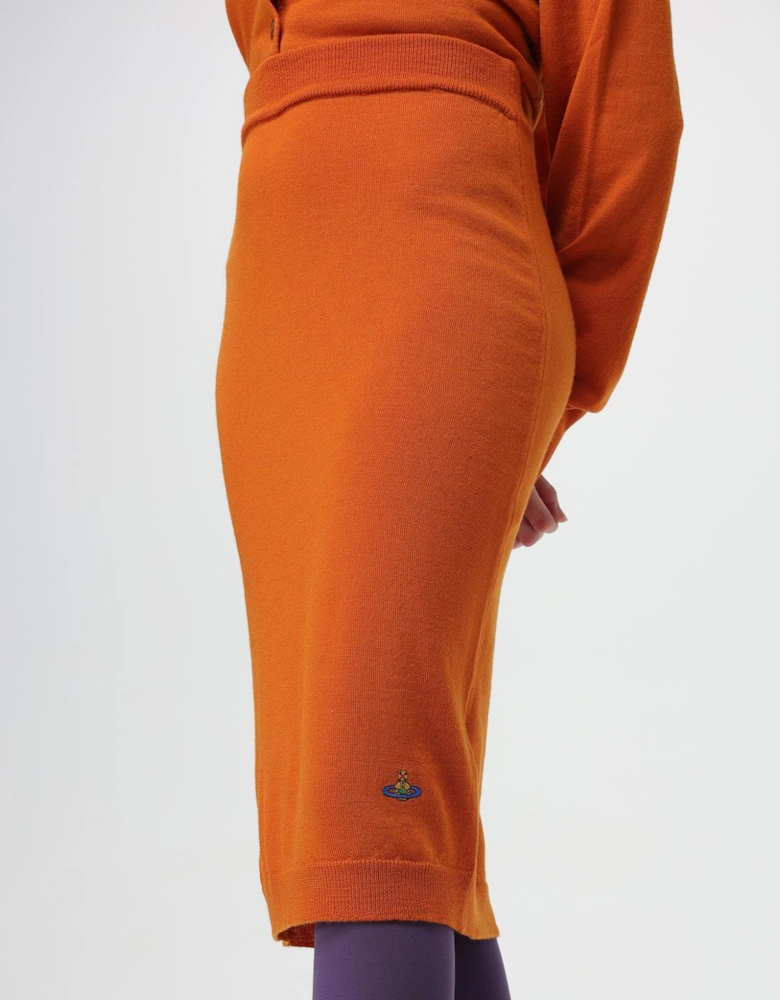Merino Wool Knit Midi Skirt