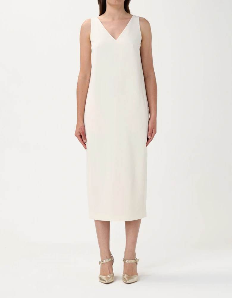 Ivory Sleeveless Midi Dress