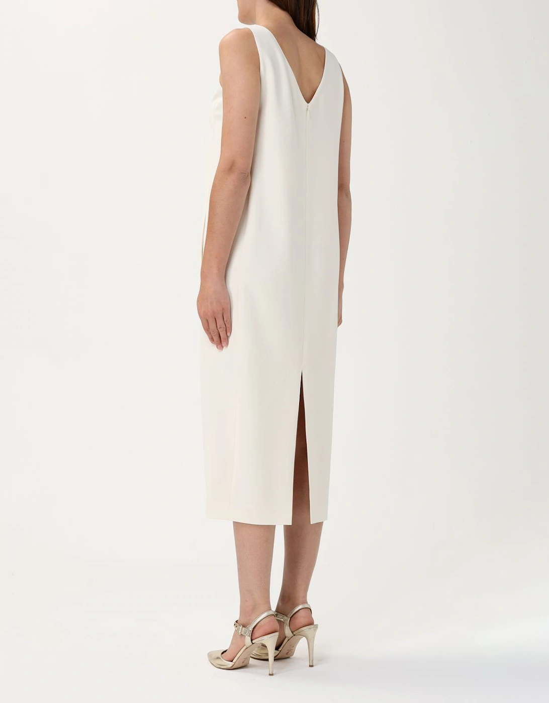 Ivory Sleeveless Midi Dress
